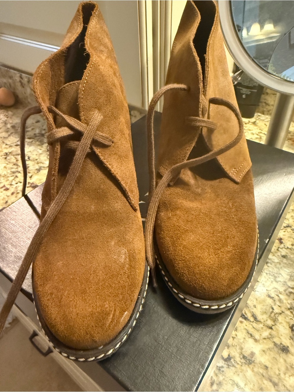 Brown Suede Lace-Up Desert Boots